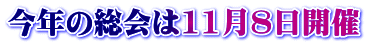 今年の総会は11月8日開催